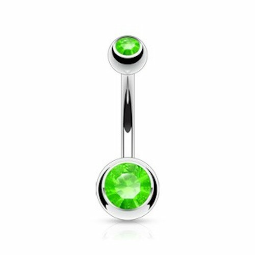 Premium Bauchnabel 316L Chirurgenstahl **CZ FARBE EDELSTEINSTAB** - Farbe wählbar! - Bild 5 von 5