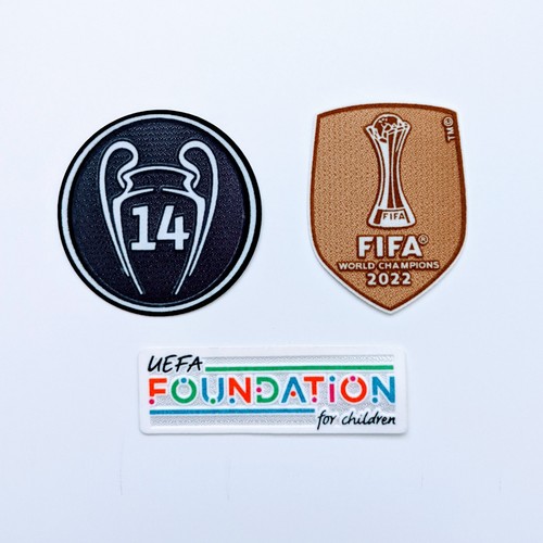 2021/22 UEFA Champions League Real Madrid Gold Patch Benzema Bale Hazard Vini Jr - Picture 1 of 3