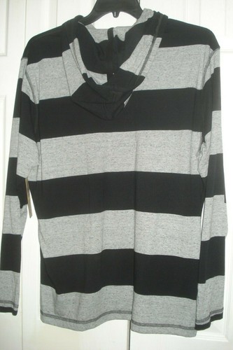 Mens Hooded  Shirt  Size XL Roebuck & Co Black/ Gray - Picture 2 of 2