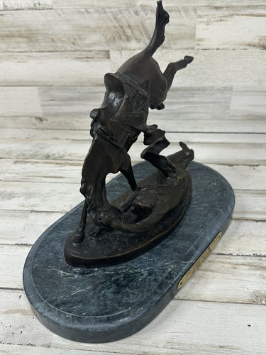 Vintage Wicked Pony F. Remington Bronze Sculpture Marble Base - Picture 3 of 6