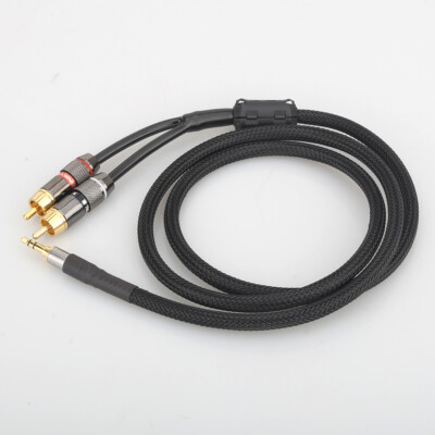 3.5mm Male to 2 RCA Male Plug Hi-end Audio AUX Cable Adapter HiFi Stereo Y-Cable