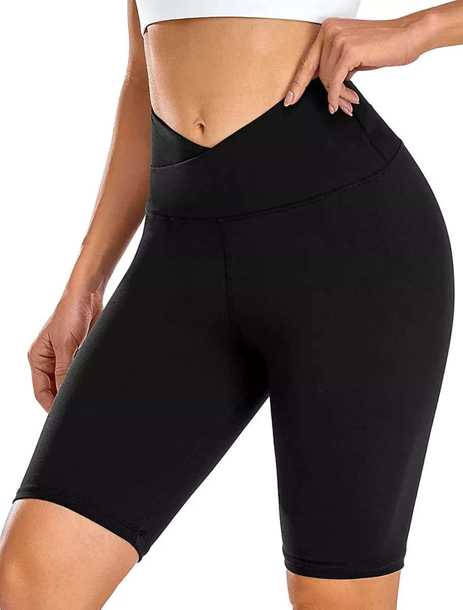 Biker Shorts for Women - 8 High Waisted Tummy Control Spandex