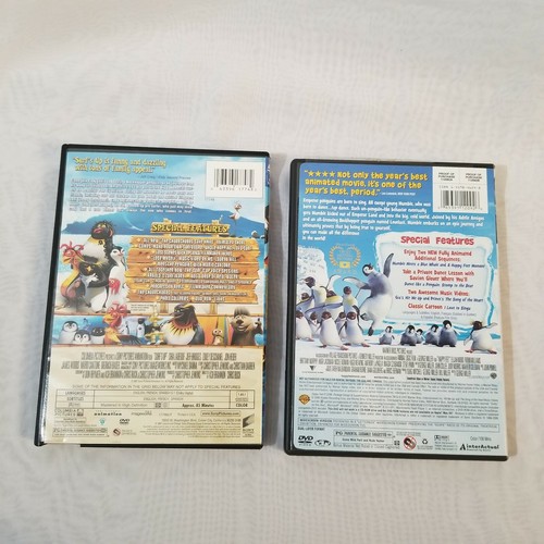 Penguins Movie Lot Happy Feet Widescreen Edition 2007 DVD, Surf's Up Tested. - Foto 12 di 12