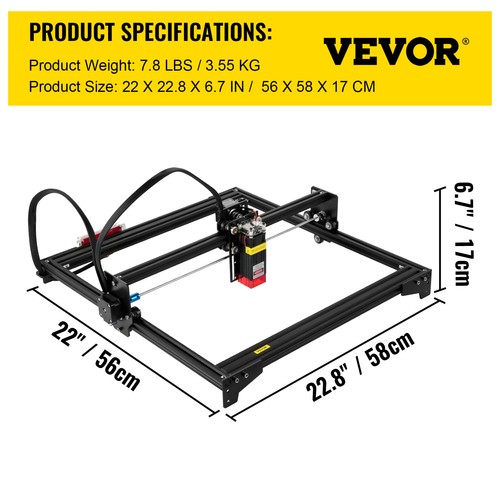 VEVOR 410x400mm A5 Laser Graviermaschine 5.5W DIY Lasergravurmaschine Graveur - Bild 7 von 23