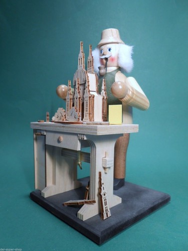 echt Erzgebirge Räuchermann mit Spieldose LED und beleuchtete Frauenkirche neu - Bild 7 von 10