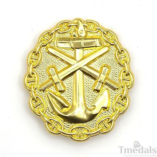 Imperial German Naval Wound Badge in Gold Medal Order – Museum Replica - Picture 2 of 3