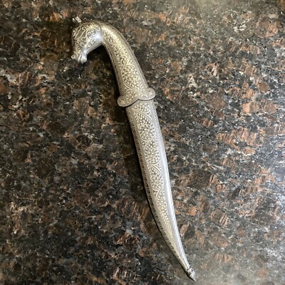 indian handcrafted horse head oriental indo persian dagger made of