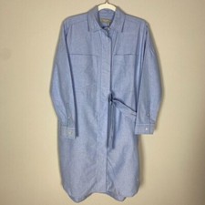 Everlane Oxford Shirt Dress Blue Belted Womens XS Oversized Long Sleeve