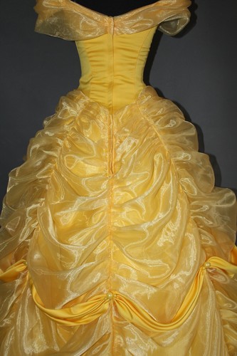 Custom Made Beauty Princess Belle Cosplay Costume High Quality Halloween Dress - Picture 6 of 7