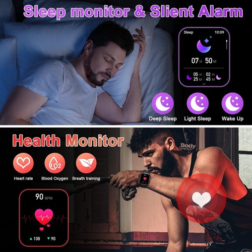 Smart Watch Men Fitness Tracker Call Waterproof Android Apple Compatible Digital - Picture 3 of 7