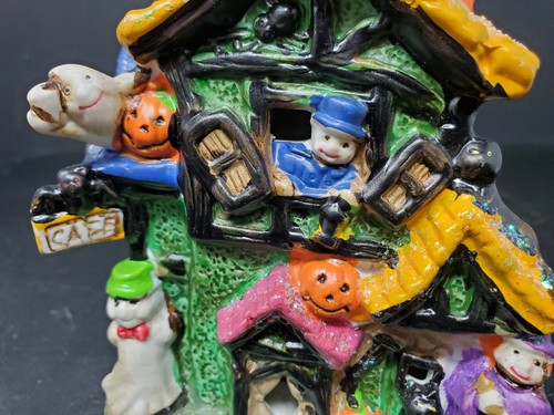 Vtg. Haunted Cafe Ghost House Ceramic Lighted Sparkly House #2 No Light Cord 5" - Picture 5 of 10