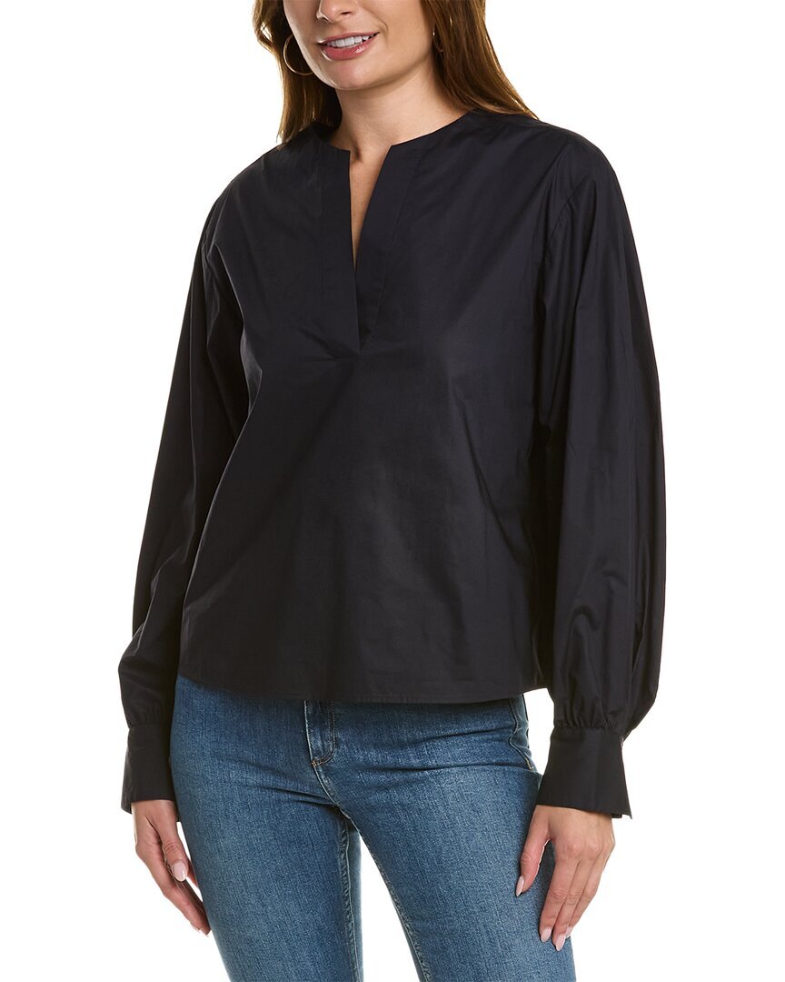 Джинсовая рубашка-поповер в рамку Женская синяя Xxs