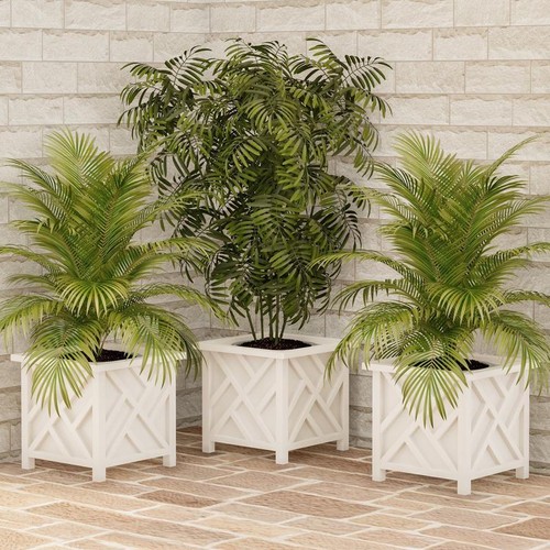 Outdoor Lattice Planter Box Snap Together Garden Pot W/ Drainage Potted Plants - Picture 3 of 9