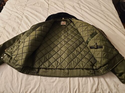 De colección RARO Butwin Para Hombre Verde Oliva 42 Estilo Bombardero - Imagen 3 de 6