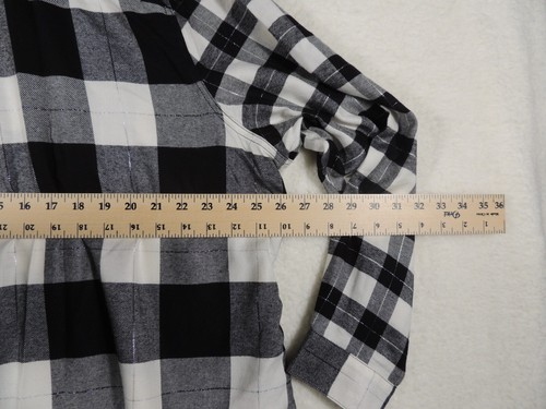 Maurices Womens 3X Button Up Shirt Top Black White PLAID silver thread NWT FALL - Picture 5 of 6