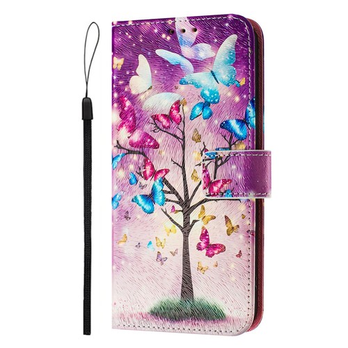 Butterfly Patten Painting Card Pocket Cover Cell Phones Case With Strap - Photo 3 sur 27