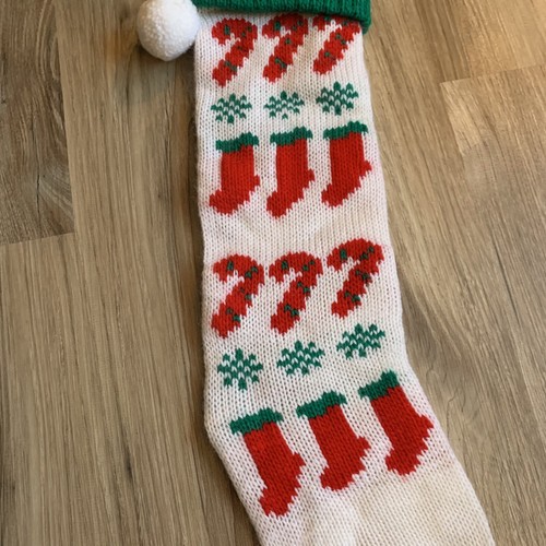 Medias de Navidad de colección calcetines verde rojo bastón de caramelo Santa pompones plegables - Imagen 3 de 11