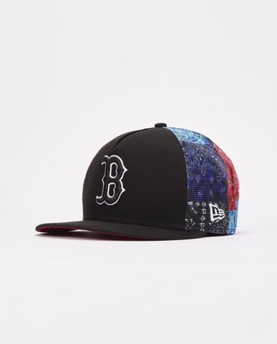 New Era Boston Red Sox 9fifty Multi Color Paisley Mesh Trucker Hat - Picture 1 of 5