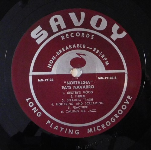FATS NAVARRO Nostalgia SAVOY LP MG 12133 RVG jazz bop vinyl record # - Picture 3 of 4