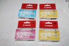 CANON .. 4x CARTOUCHES 521 : CYAN , MAGENTA , 2x JAUNE ..ref: CLI-521 .*ORIGINAL