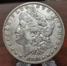 1893 P Morgan Silver Dollar Us Coin Xf / Au Details Key Date Philadelphia Mint