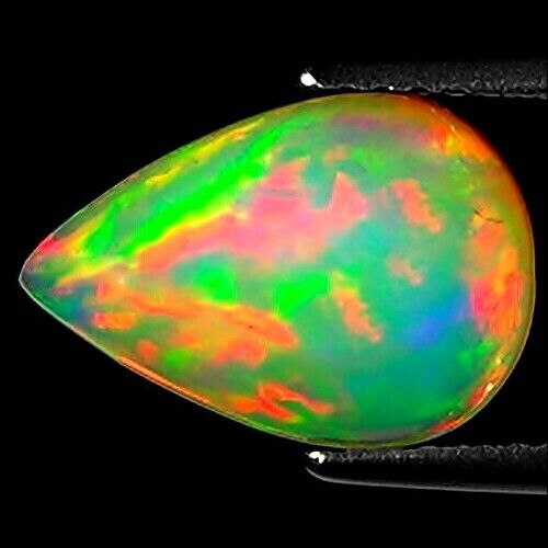 2.22 Ct Natural Ethiopian Cabochon Opal Gemstone Multi Color Pear Cut - Imagen 3 de 4