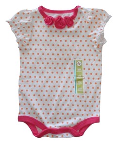 Circo-Baby-Girl-039-s-One-Piece-Polka-Dot-Floral100-Cotton-Bodysuit-Size-3M-New-Nwt