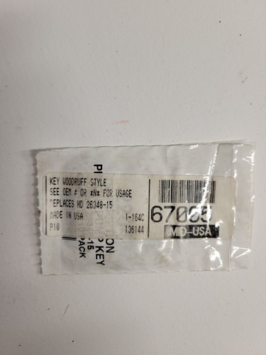 Harley-Davidson Woodruff Style Key Replaces OEM #26348-15 (Lot of 4) - Picture 3 of 3