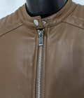 NEW APT 9 Womens Faux Brown Leather Jacket Moto Biker Coat Size Small Zip Front — photo 2