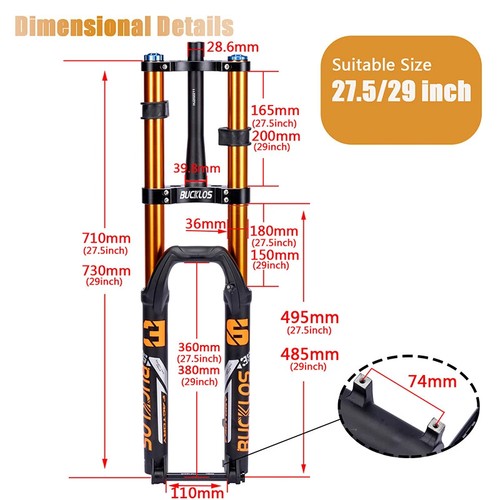 27.5/29Inch Travel 180mm MTB Bicycle Air Suspension Fork Disc Brake Boost Fork - Picture 11 of 14