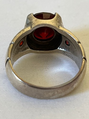 Handmade Men Silver 925 Ring Signet Authenic France Ruby Stone ياقوت باريسي مترش - Picture 10 of 17
