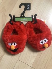 ELMO SESAME STREET Plush House Slippers Infant Size 3