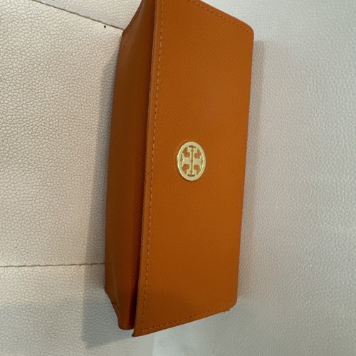 TORY BURCH ORANGE AUTHENTIC SUNGLASSES EYEGLASSES LEATHER CASE - Picture 13 of 16