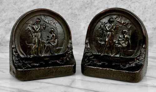 Antique Arts & Crafts Hammered Copper Library Bookends - A Pair - Picture 2 of 11