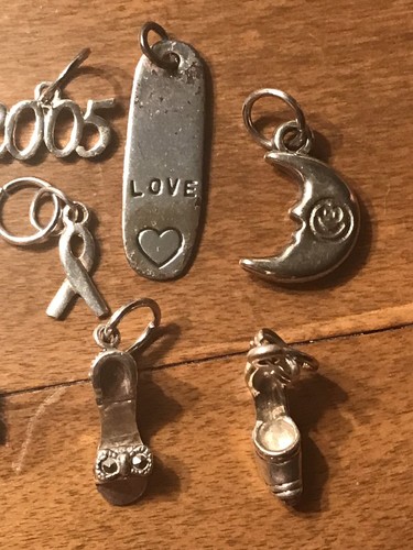 Lot of 8 Random/Scrap Sterling Silver Charm Bundle - Picture 4 of 7