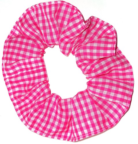 Gingham Checks Fabric Hair Scrunchie Ties Scrunchies by Sherry Red Pink Blue - Picture 26 of 27
