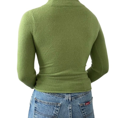 Vintage Y2K Womens Green 100% Cashmere Cowl Neck Soft Hippy Sweater Sz S - Picture 3 of 7
