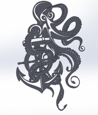 5 DXF File g-code Marine Octopus Tentacles Art Laser Cut Plasma Router Nr5106