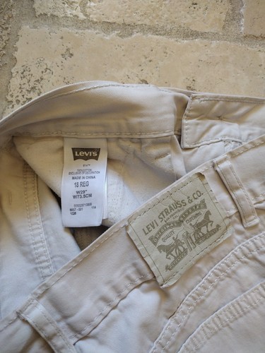 Levis Shorts Bermuda Man 18R Beige Mid Rise Cotton Blend Size Inseam 11" Travel - Picture 7 of 7
