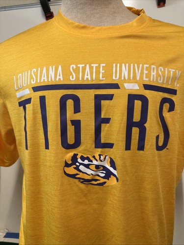 LSU Tigers Shirt Russell Yellow Purple Athletic Lightweight College L 42/44 - Picture 2 of 8