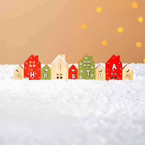 Christmas Wooden Sign Village Scene Decoration Xmas Home Decor Ornament 29cm - Picture 16 of 24
