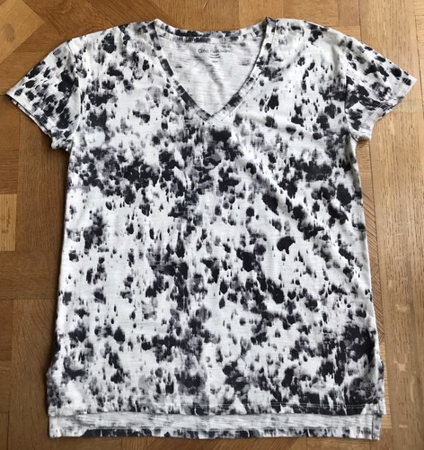 calvin klein jeans women Cotton Blend T’shirt V Neck Size XS/TP Black Mix