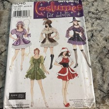 Simplicity 4046 Sexy Fairy LtBo Peep Witch Santa Costume Pattern 6 8 10 12