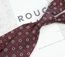 New Classic Polka Dot Red White JACQUARD WOVEN 100% Silk Men's Necktie Tie