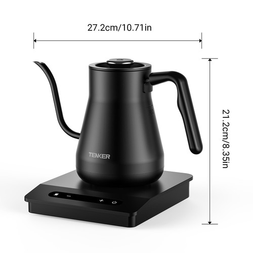 TENKER Electric Gooseneck Kettle Gooseneck Pour Over Coffee Tea Kettle 1200W - Picture 10 of 11