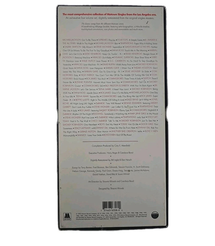 Hitsville USA MOTOWN SINGLES COLLECTION 1972-1992 Vol 2 - 4 Cassette BOX SET NM Foto 2 de 4