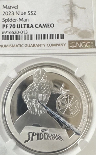 Ngc Marvel Comics Spider-Man S$2 2023 Niue PF70 Ultra Cameo Only 12 Ngc Rare