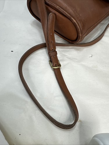Vintage Coach Schultertasche englisch hellbraun "Bradley Bucket" Leder #9936 - Bild 15 von 17