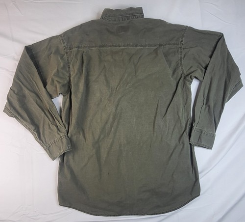Redhead Mens Large Shirt Olive Long Sleeve Collared Thick Pockets Button Down - Picture 4 of 7