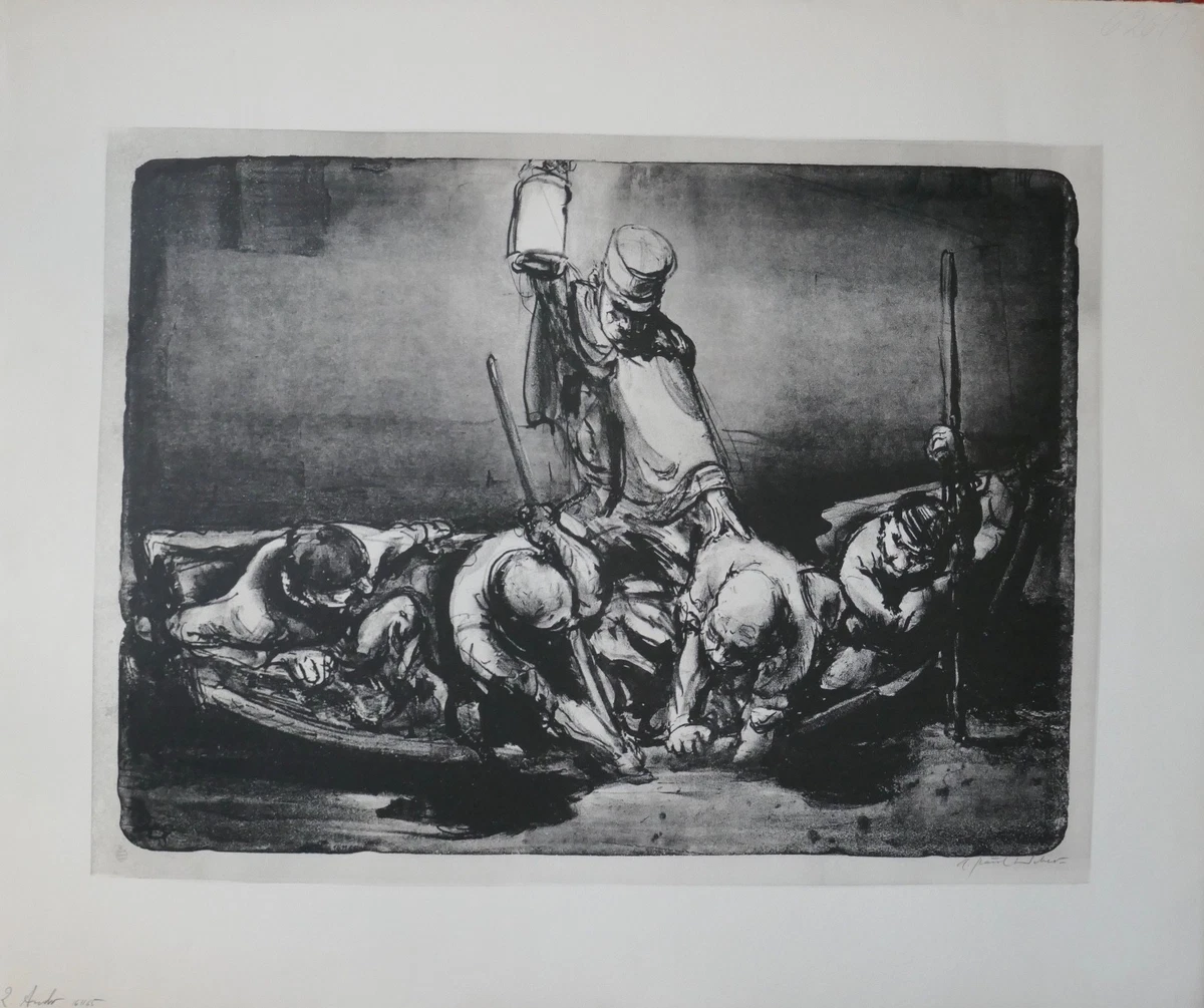 A. Paul Weber, Große Lithographie 1965, signiert